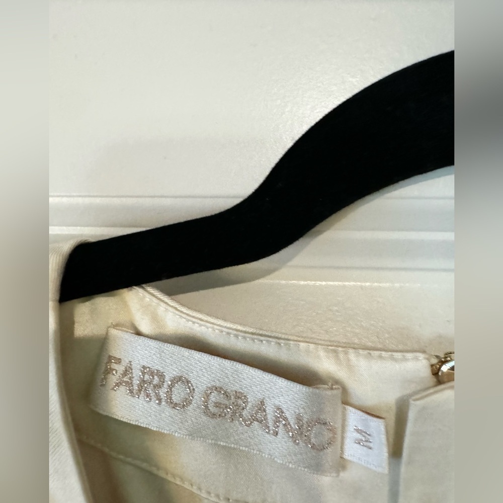 NEW Farro Grano Dragonfly Cap Sleeve Mini Dress Silk Wool Blend Cream NWOT - Picture 2 of 5